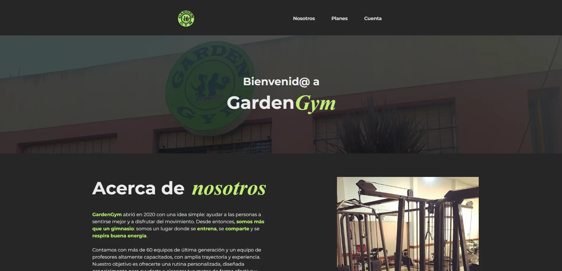 GardenGym - Proyecto de sitio web